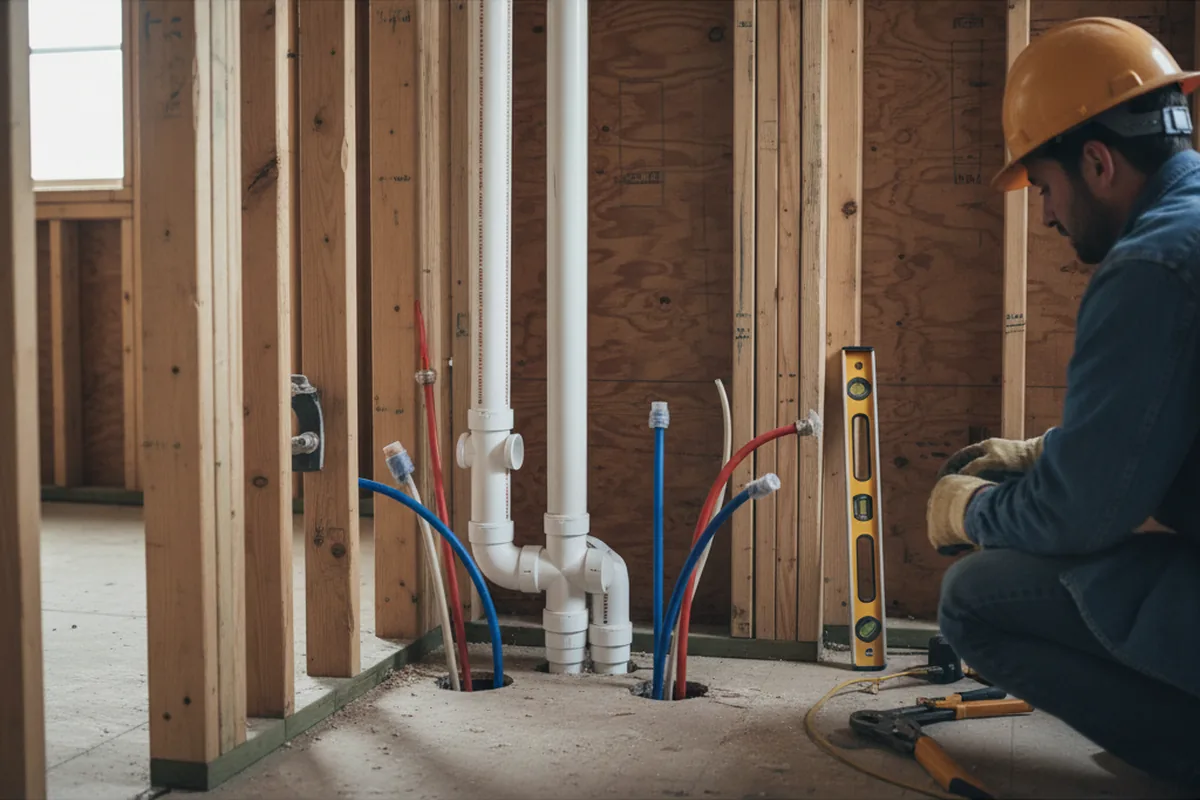 Drain and supply rough-in during Drain Cleaning in Hilton Head Island